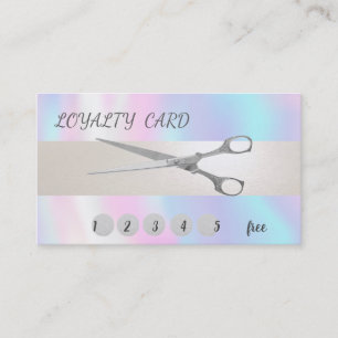 Elegante Modernb Scissors Holographic Loyalty Card Treuekarte
