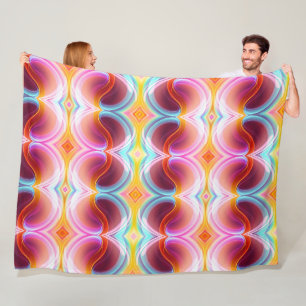 ELEGANTE MODERNE ABSTRAKTE PSYCHEDELIKKUNST FLEECEDECKE