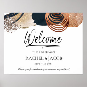 Elegante Moderne Abstrakte Terracotta Hochzeit Wil Poster