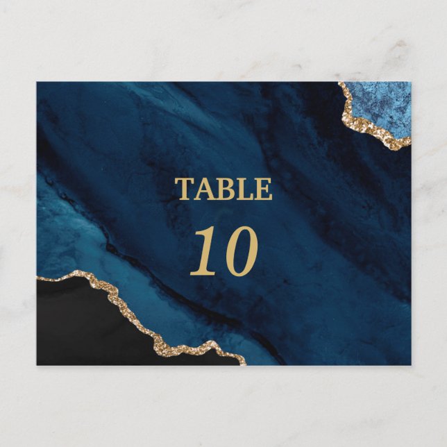 Elegante moderne agate Tischnummer Postkarte (Vorderseite)