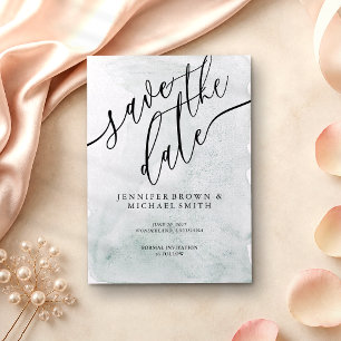 Elegante moderne alte Retro-Grünpflanzen Tropen Save The Date