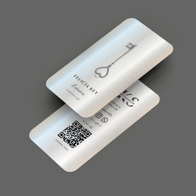 Elegante Moderne Altor Real Anwesen Silver Visitenkarte (Elegant Modern Realtor Real Estate Silver Business Card
)