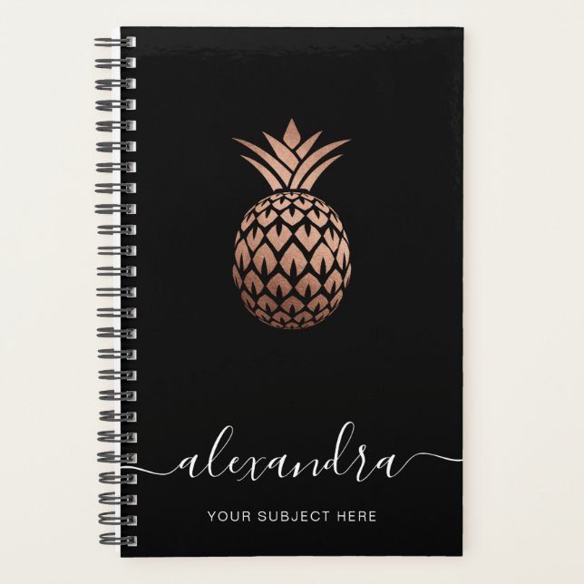 Elegante moderne Ananas mit minimaler Rose Planer (Vorderseite)