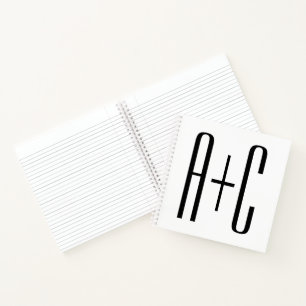 Elegante moderne Anfangsbuchstaben von Paaren We Notizbuch