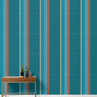Elegante, moderne Aqua Blue und Roststein Streifen