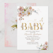 Elegante moderne Aquarell-Blume Oh Baby Sho