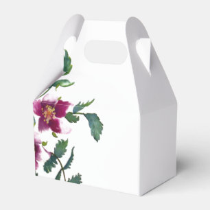 Elegante moderne Aquarell dunkelrosa Wildblumen Geschenkschachtel