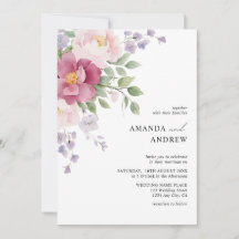 Elegante moderne Aquarell-Pfingstrosen-Hochzeit