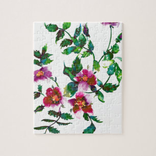 Elegante moderne Aquarellfarben, dunkelrosa Wildbl
