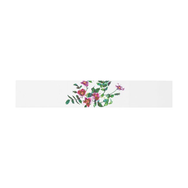 Elegante moderne Aquarellfarben, dunkelrosa Wildbl Einladungsbanderole (Flach)