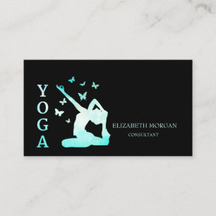 Elegante Moderne Berufliche Silhouette Yoga Visitenkarte