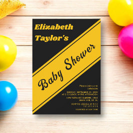 Elegante moderne Black and Gold Luxury Baby Dusche Einladung