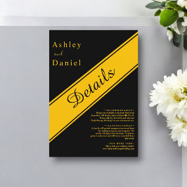 Elegante moderne Black and Gold Luxury Chic Weddin Begleitkarte
