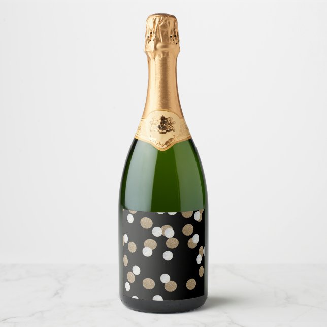 elegante, moderne Black Gold Confetti (Vorderseite)