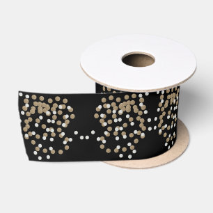 elegante, moderne Black Gold Confetti Satinband