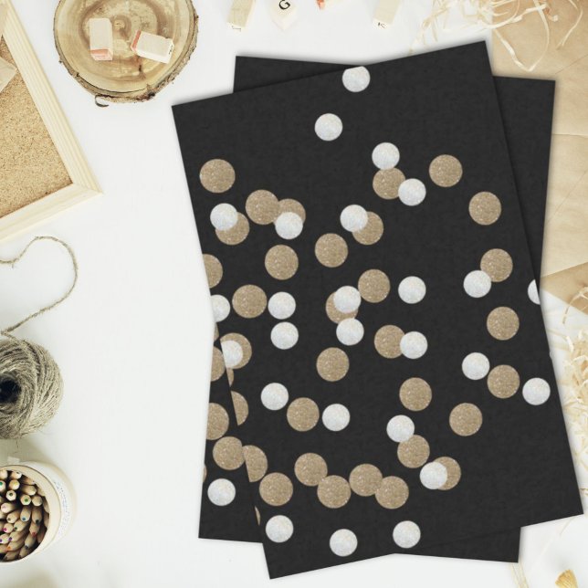 elegante, moderne Black Gold Confetti Seidenpapier (elegant modern Black Gold Confetti Holiday Party Tissue Paper)
