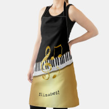 Elegante moderne Black Gold Musiknoten, Piano Keys