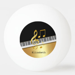 Elegante moderne Black Gold Musiknoten, Piano Keys Tischtennisball