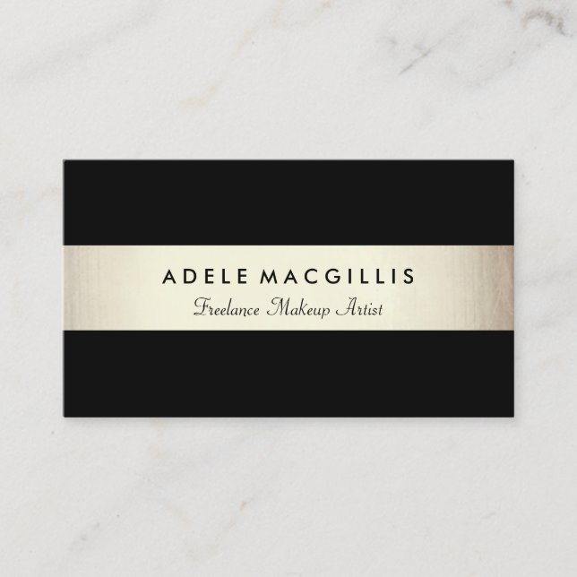 Elegante Moderne Black Imitate Gold Foil Business  Visitenkarte (Vorderseite)