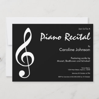 Elegante Moderne Black Music Piano Konzert Erwägun Ankündigung