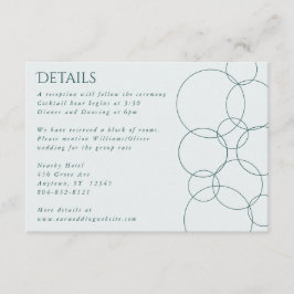 Elegante moderne Blasen Geometric Gray & Dark Aqua Begleitkarte