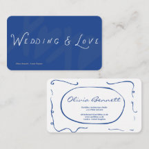 Elegante moderne blaue Kalligrafie Visitenkarte