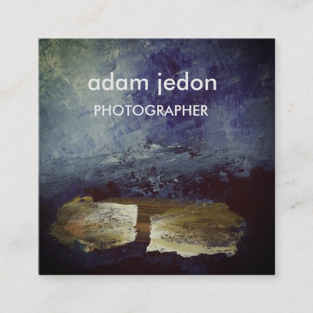 Elegante moderne blaue quadratische Visitenkarte (Vorderseite)