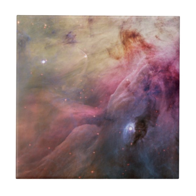 Elegante Moderne Blaue Rosa Raumwelt Fliese (Vorderseite)