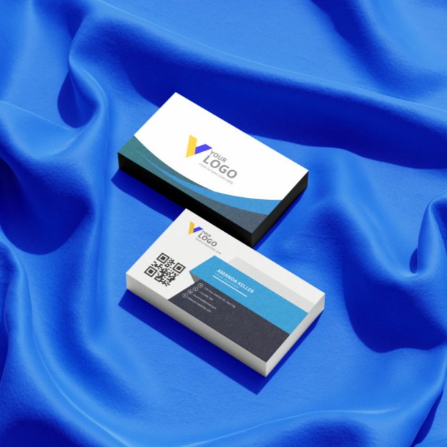 Elegante moderne Blue Business Card Visitenkarte (Von Creator hochgeladen)