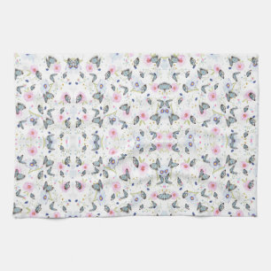 Elegante moderne Blume und Schmetterlingsmuster Geschirrtuch
