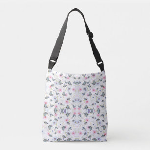 Elegante moderne Blume und Schmetterlingsmuster Tragetaschen Mit Langen Trägern