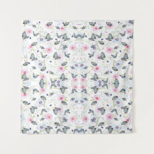 Elegante moderne Blume und Schmetterlingsmuster Wandteppich