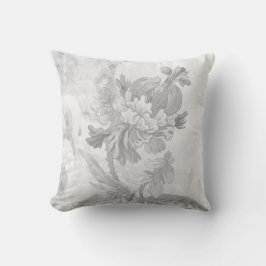 Elegante Moderne Blume | Weich, grau und weiß Kissen