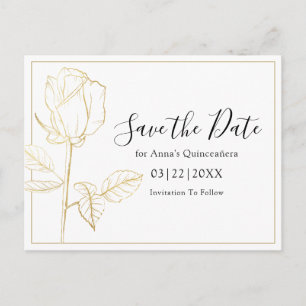 Elegante Moderne Blumenschlucht Save the Date Postkarte