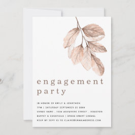 Elegante, moderne Blush Blätter Engagement Party Einladung