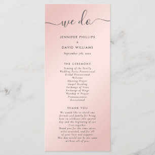 Elegante Moderne Blush Pink und Gray Wedding Programm