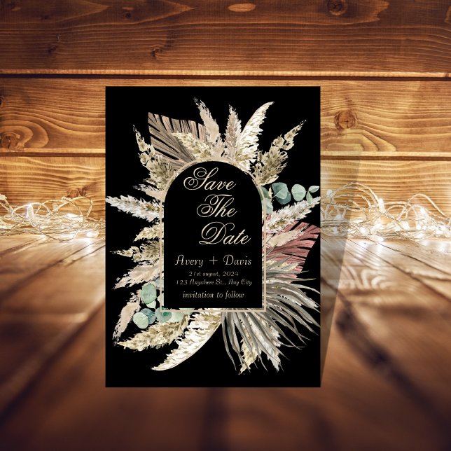 Elegante moderne boho terracotta Save the Date Einladung (Von Creator hochgeladen)