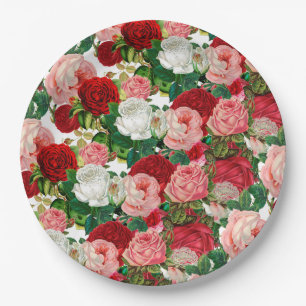Elegante Moderne botanische Grüne Blume Pappteller