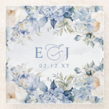 Elegante Moderne Botanische Hochzeit der Blauen Fl