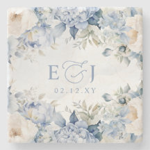 Elegante Moderne Botanische Hochzeit der Blauen Fl
