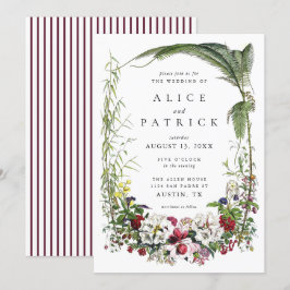 Elegante Moderne botanische Hochzeit Einladung