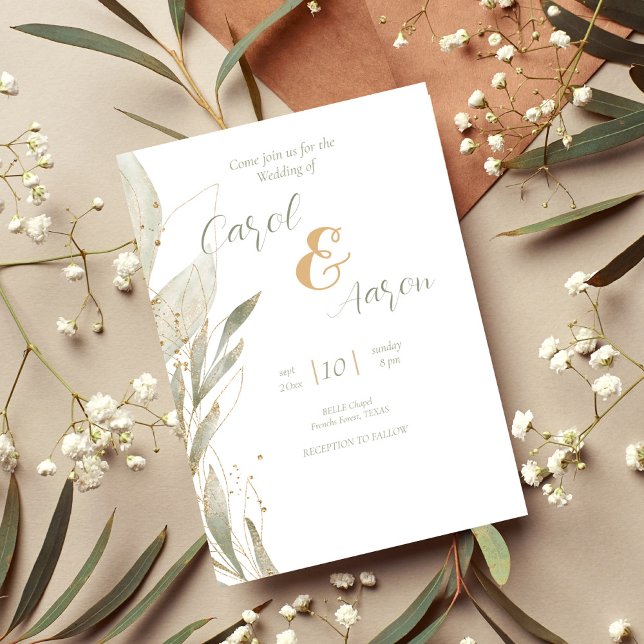 elegante, moderne botanische Hochzeit Flyer (Von Creator hochgeladen)