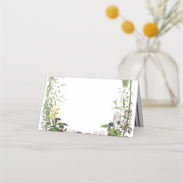 Elegante Moderne botanische Hochzeit Platzkarte