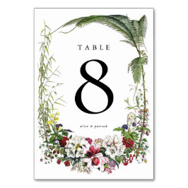 Elegante Moderne botanische Hochzeit Tischnummer