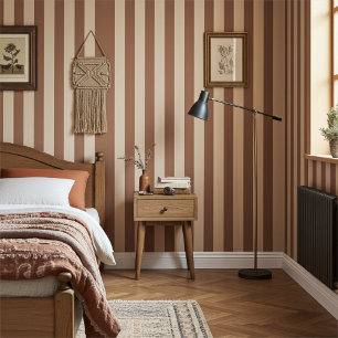 Elegante, moderne braune Mocha - Spanische Streife Tapete