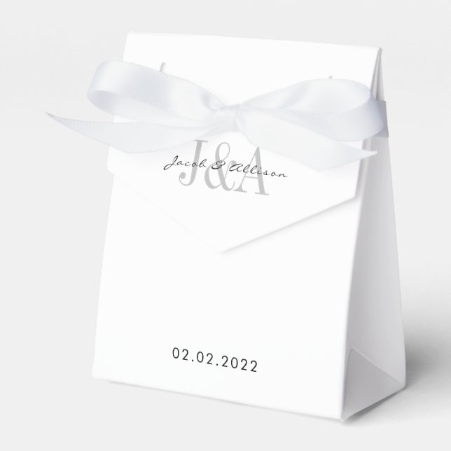 elegante moderne Brautparty-Gastgeschenk Hochzeit Geschenkschachtel (Vorderseite)