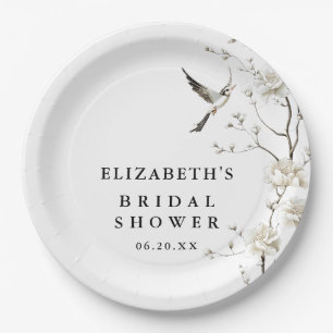 Elegante moderne Chinoiserie-Blumen-Brautparty Pappteller