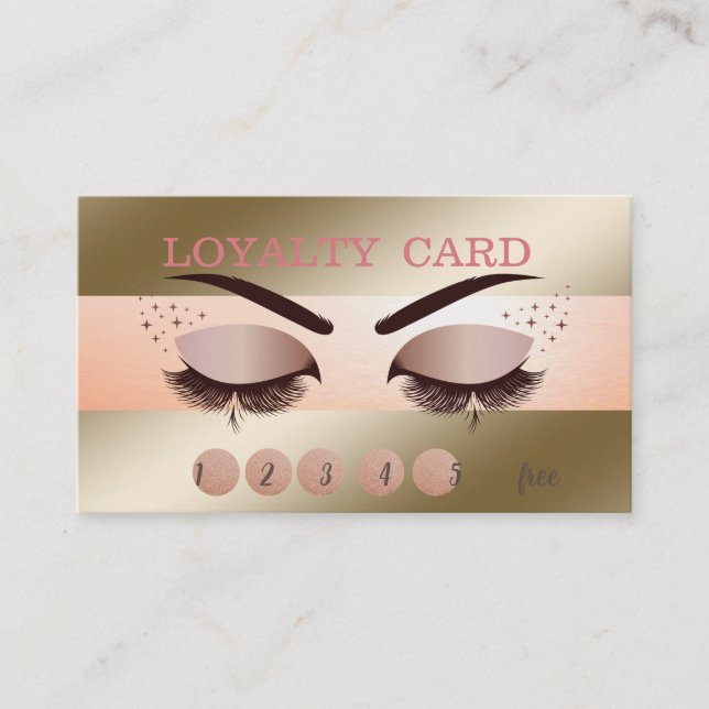 Elegante Moderne Coole Imitate Lashes Treuekarte (Vorderseite)