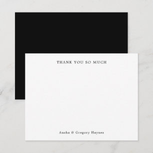 Elegante moderne Couple Typografy Black Vielen Dan Mitteilungskarte