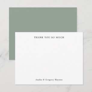 Elegante moderne Couple Typografy Sage Vielen Dank Mitteilungskarte
